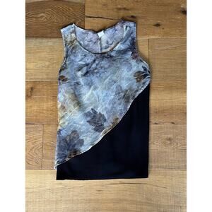 Women’s Vintage Y2K tank top asymmetrical hem sheer mesh boho whimsigoth Sz M